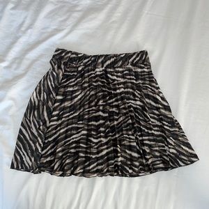 zebra print pleated skirt